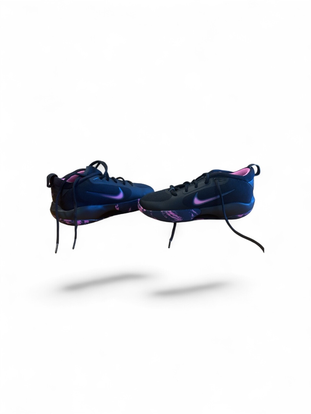 Nike Youth Isofly Black Sneakers with Pink Accents